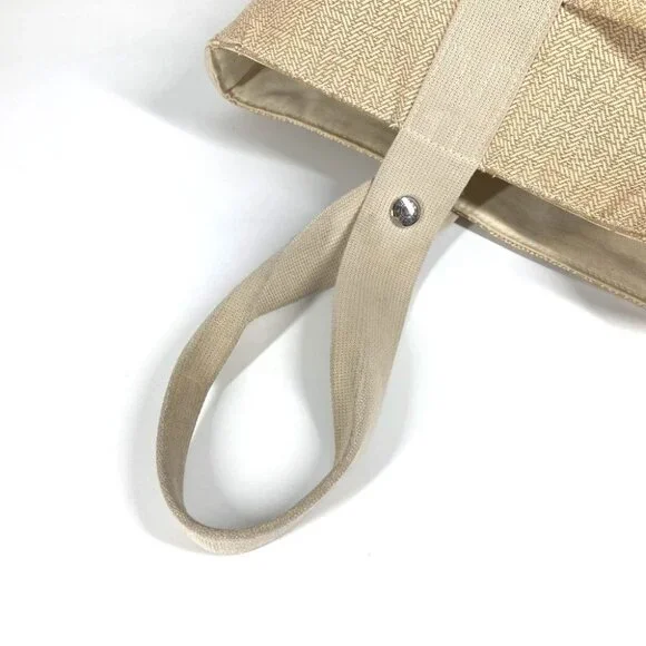HERMES Saksaw PM Saksaw PM Bag Tote Bag Hand Bag Canvas Beige